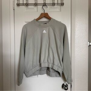 Adidas Sage Cream Ribbed Sweatshirt